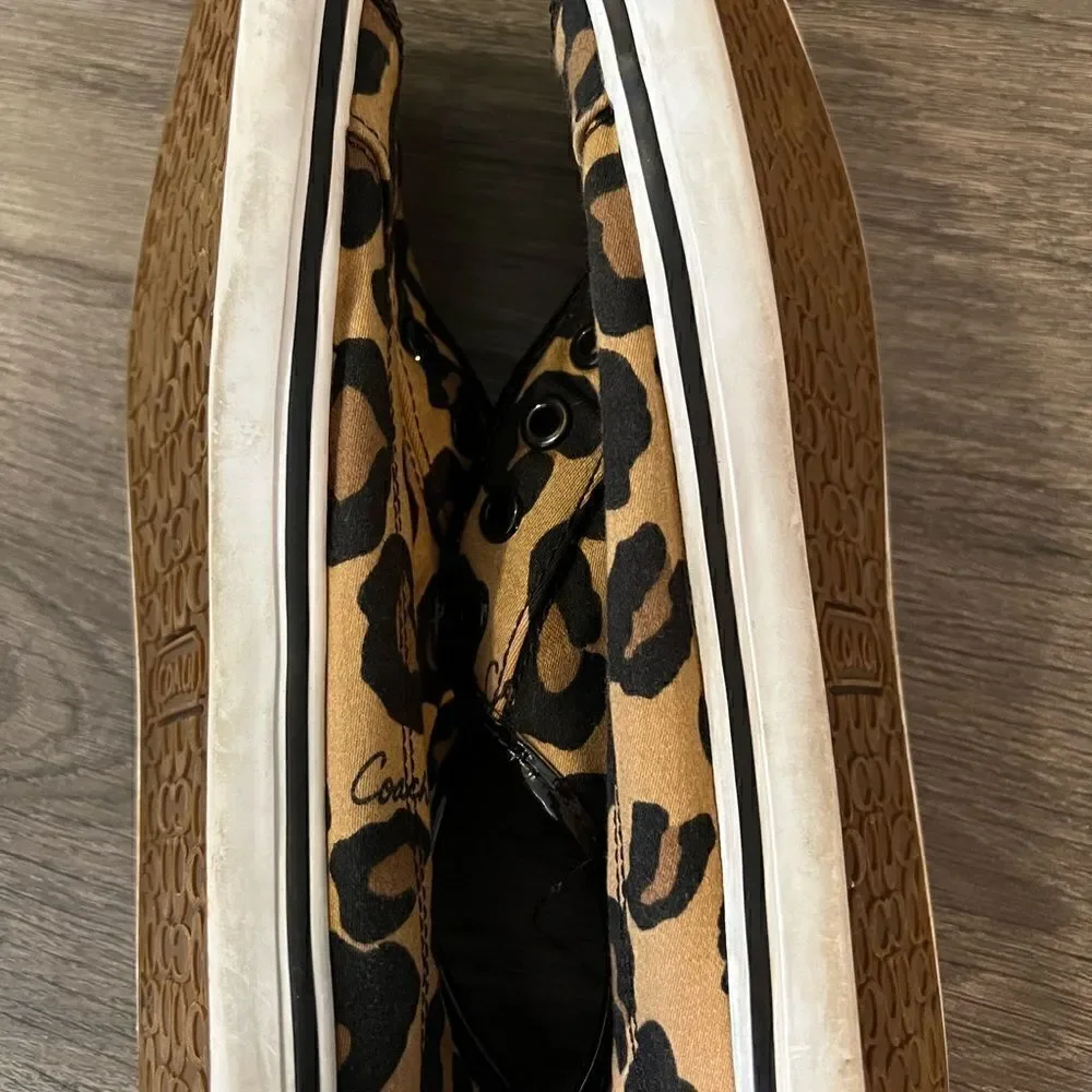 COACH Kira Animal Leopard Print Designer Sneakers Cheetah Women's Size 10B